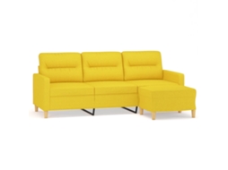 3-seater Sofa With Footstool, 3-seater Sofas With Footstools Vidaxl Amarelo Tecido (n/a)