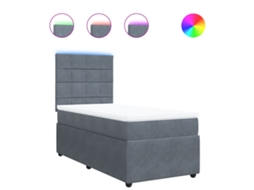 Box Spring Bed, Box Spring Beds Vidaxl Cinzeto Veludo (90 X 200 Cm)
