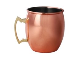 Eyf caneca Moscow Mule Galvanizada em Cobre 550ml Aço Inoxidável Bebidas Bar Cozinha