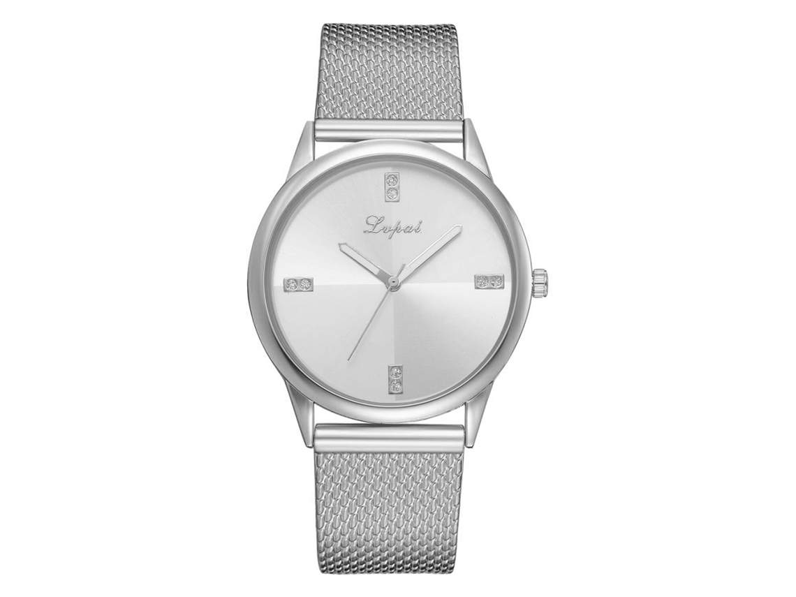 Lvpai Relógio Feminino Casual de Pulseira de Silicone Quartzo Estilo Simples Prata