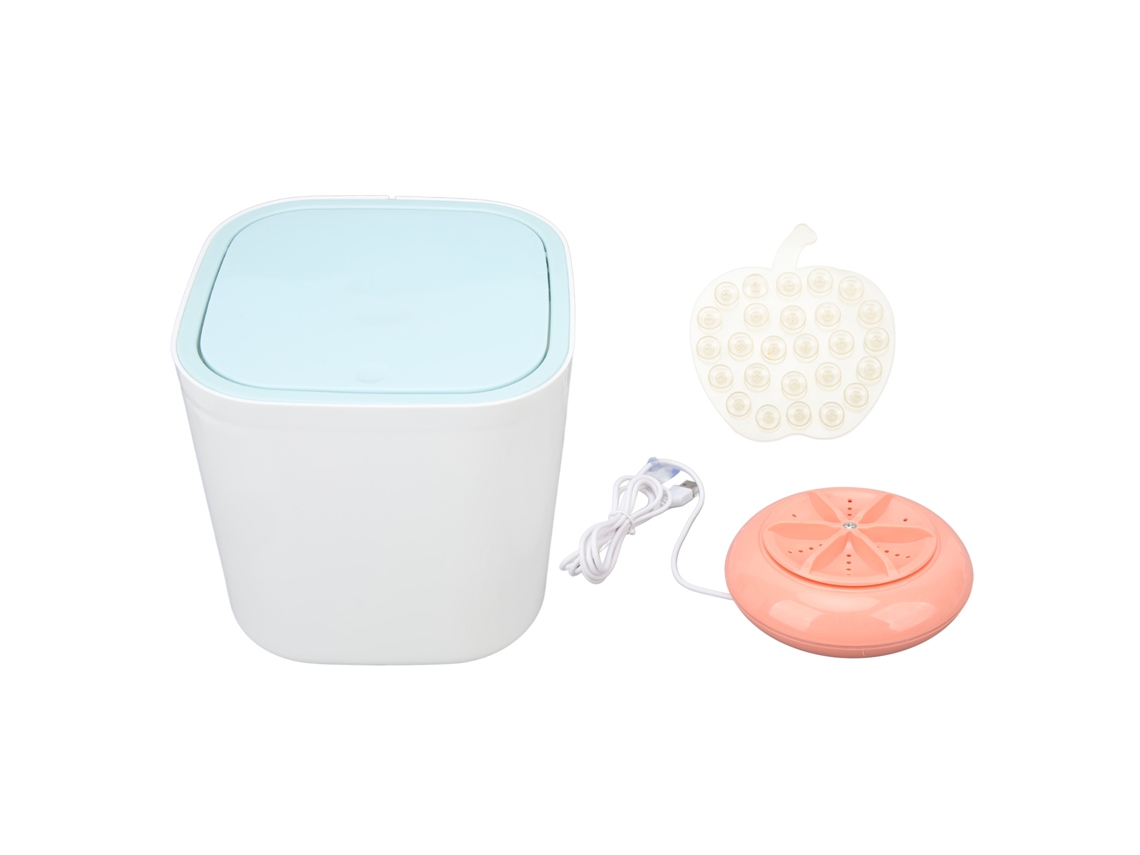 Máquina de Lavar Portátil Ultrassônica Mini 3.8l Usb para Roupa Íntima Meias Bebê Rosa 5v