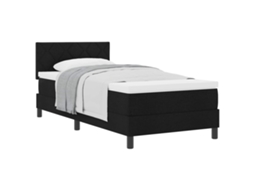 Cama Box com Colchão com Cabeceira Preto Tecido MAISON EXCLUSIVE 90x200 cm