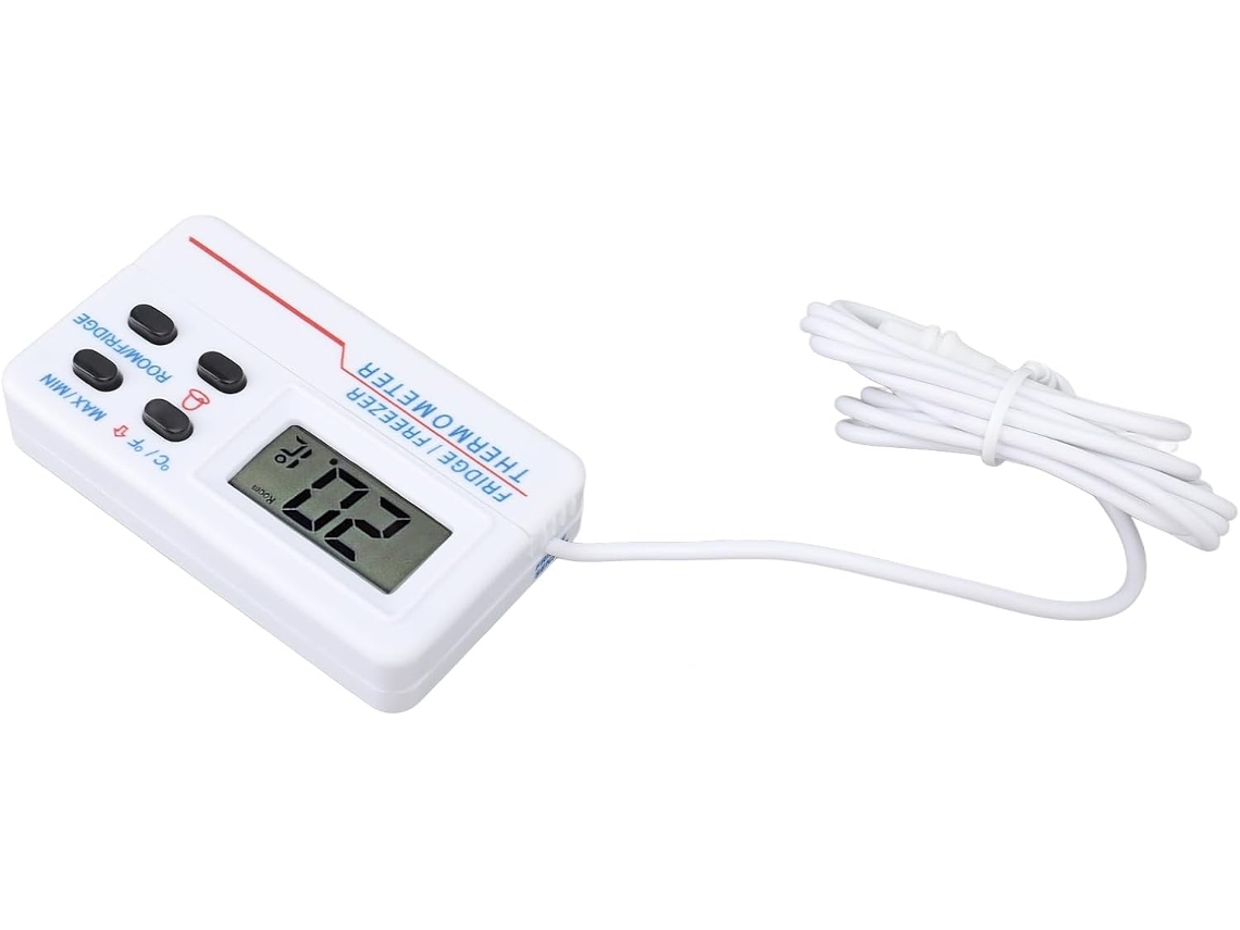 Lurelia Termómetro Digital Para Frigorífico E Congelador, Alta Precisão, Visor Lcd, Alarme Sonoro, Material Abs