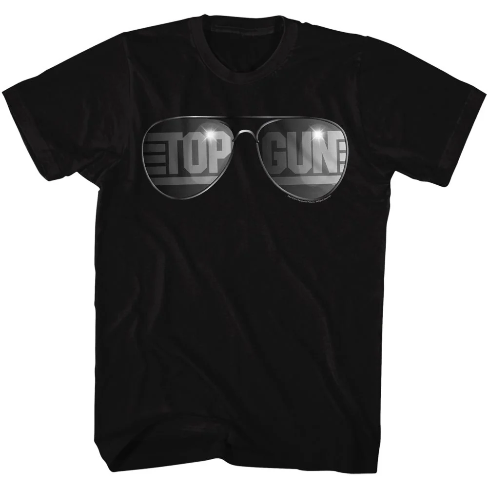 Unisex Adult T-shirt Rockinstone Top Gun Movie Top Shades Black Sizexl