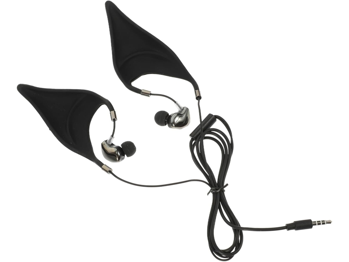 Fone De Ouvido Com Modelo Elves Ear, Fio, Para E Cor Preta. Jogos