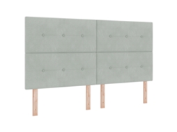 Conjunto 1 Cama Box Vidaxl Cinzento-claro Veludo (200 X 180 Cm)