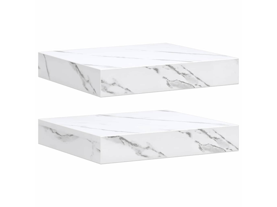 Conjunto de 2 Prateleiras de Parede em Mármore Branco MAISON EXCLUSIVE (23x23,5x4 cm)