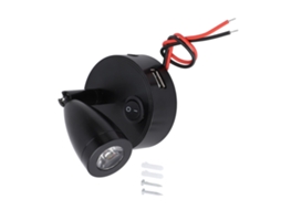 2026 lâmpada de Leitura para Rv com Interruptor Rotativo de 350° e Porta Usb, Lâmpada Led 4000k 10 30v para Barco e Casa Rodante Preta