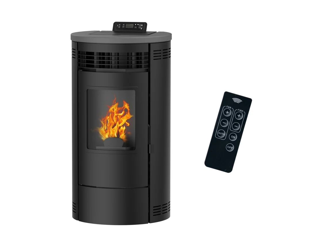 Salamandra A Pellets Flavia 9,5 Kw Sannover Preto