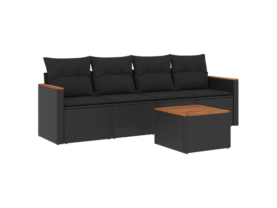 Garden Sofa Set, Garden Sofa Sets Vidaxl Preto Rattan / Vime (n/a)