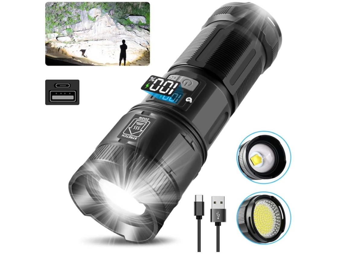 Lanternas super brilhantes com luz de trabalho tática COB, portáteis, de alta potência e robustas para acampamentos e emergências. Bisbus*