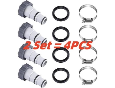 Adaptador de Mangueira de Piscina de 32 a 38Mm 2 Conjuntos com Braçadeira para Conexão Rosqueada Peças de Adaptador de Bombas de Piscina MOOHOP