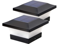 2 postes solares impermeáveis para cerca de jardim, portão de entrada, casa AQUAFORGE