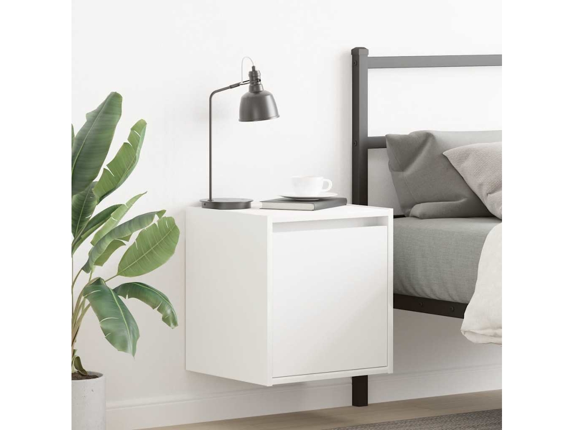 Vidaxl Mesas De Cabeceira De Parede 2 Pcs 38x34x40cm Branco