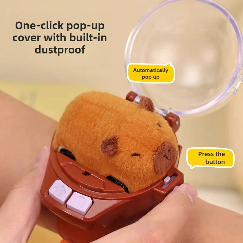 (capivara) Brinquedo Relógio com Controle Remoto, Luzes e Carrinho de Corrida com Sensor de Pulso 2.4g