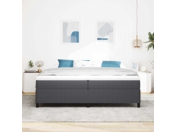 Vidaxl Cama Box Cinzento-escuro 200 X 200 Cm Tecido De Veludo Cotele
