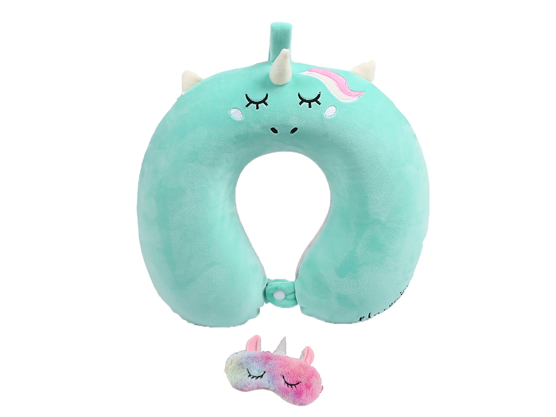 Travesseiro de Viagem com Máscara Dormir, Apoio de Cabeça, Espuma Viscoelástica, Suporte para o Pescoço, Ideal para Crianças e Adultos BRILVIBERA
