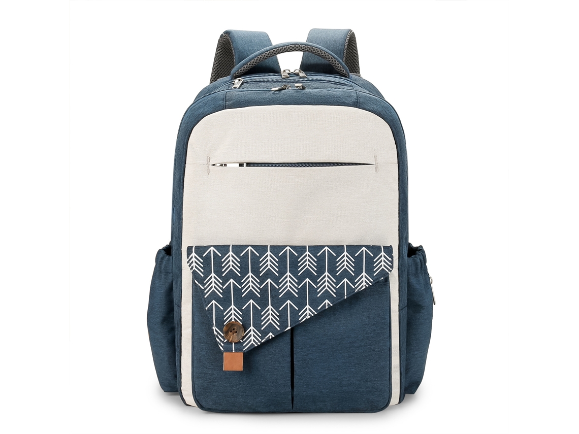 Mochila Multifuncional Para Fraldas, Impermeável, De Grande Capacidade, Com Dupla Camada, Ideal Para Mães E Bebês.azul Escuro Yunzii