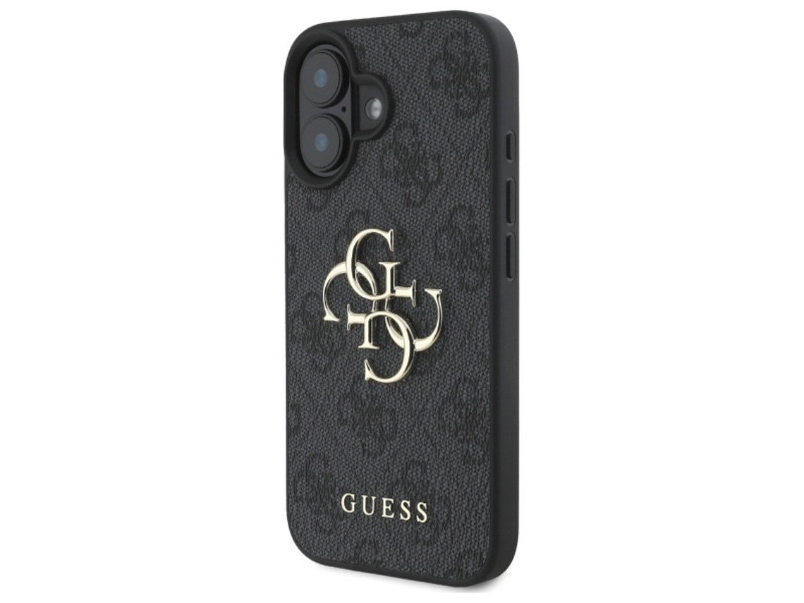 Capa para iPhone 16 Plus GUESS Pele Sintética Rígida Preto