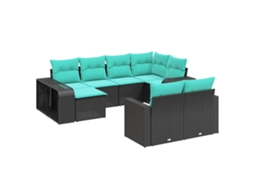 Conjunto de Sofá Jardim 3 Peças Almofadas Rattan Sintético MAISON EXCLUSIVE