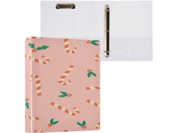 Conjunto de 2 Pastas Três Argolas, 2,5 Cm com Bolsos Internos, para Uso Escolar, Capa Dura, Estam (1 Polegada)