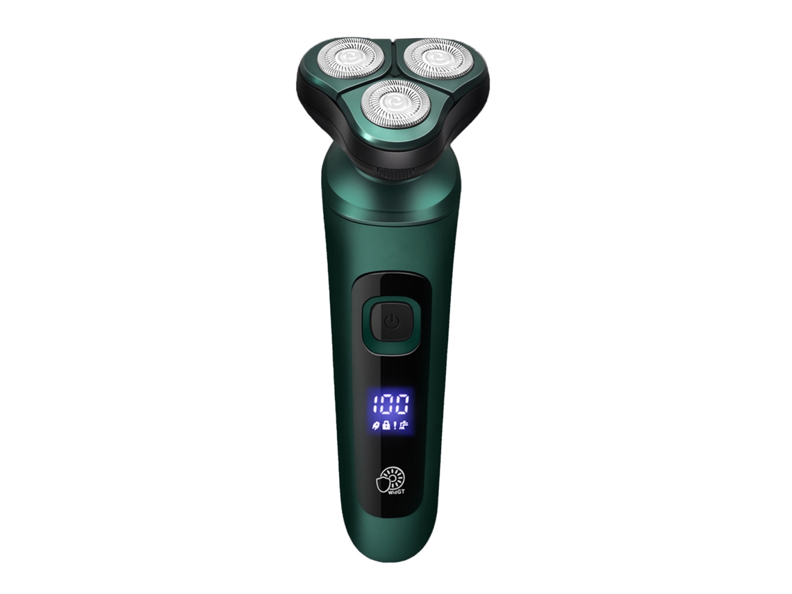 Aparador De Barba Elétrico 4 Em 1 Lavável Com Tela Led E Recarregável Via Usb Verde