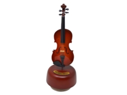 Caixa De Música Em Forma De Violino Com Base Giratória - Miniatura De Instrumento Musical - Arte Criativa - Presente (marrom)