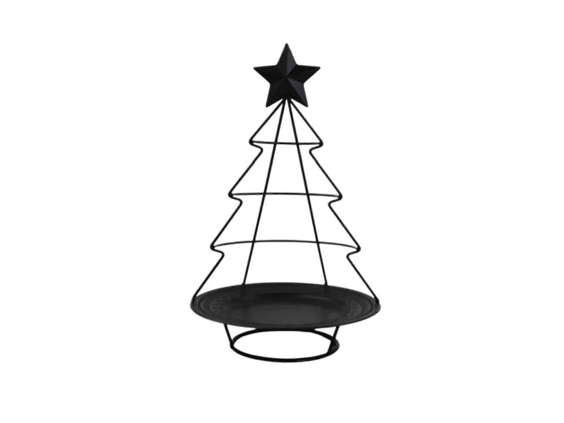 Castiçal De Vela Em Forma De Árvore De Natal Em Ferro Multicolor
