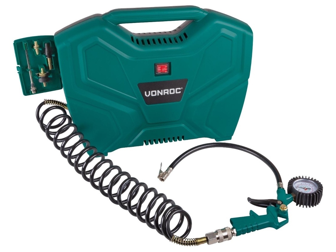 Compressor VONROC Compressor Portátil 1100W 8 Bar Sem Óleo (Outlet Grade A)