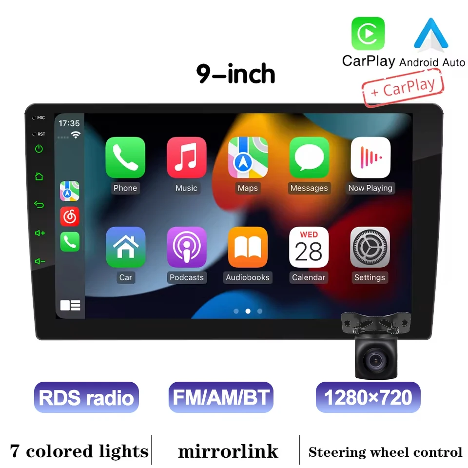 (carplay Ahd) Sistema Multimídia Automotivo Android 2din, Navegação Carplay Sem Fio De 7 A 10 Polegadas
