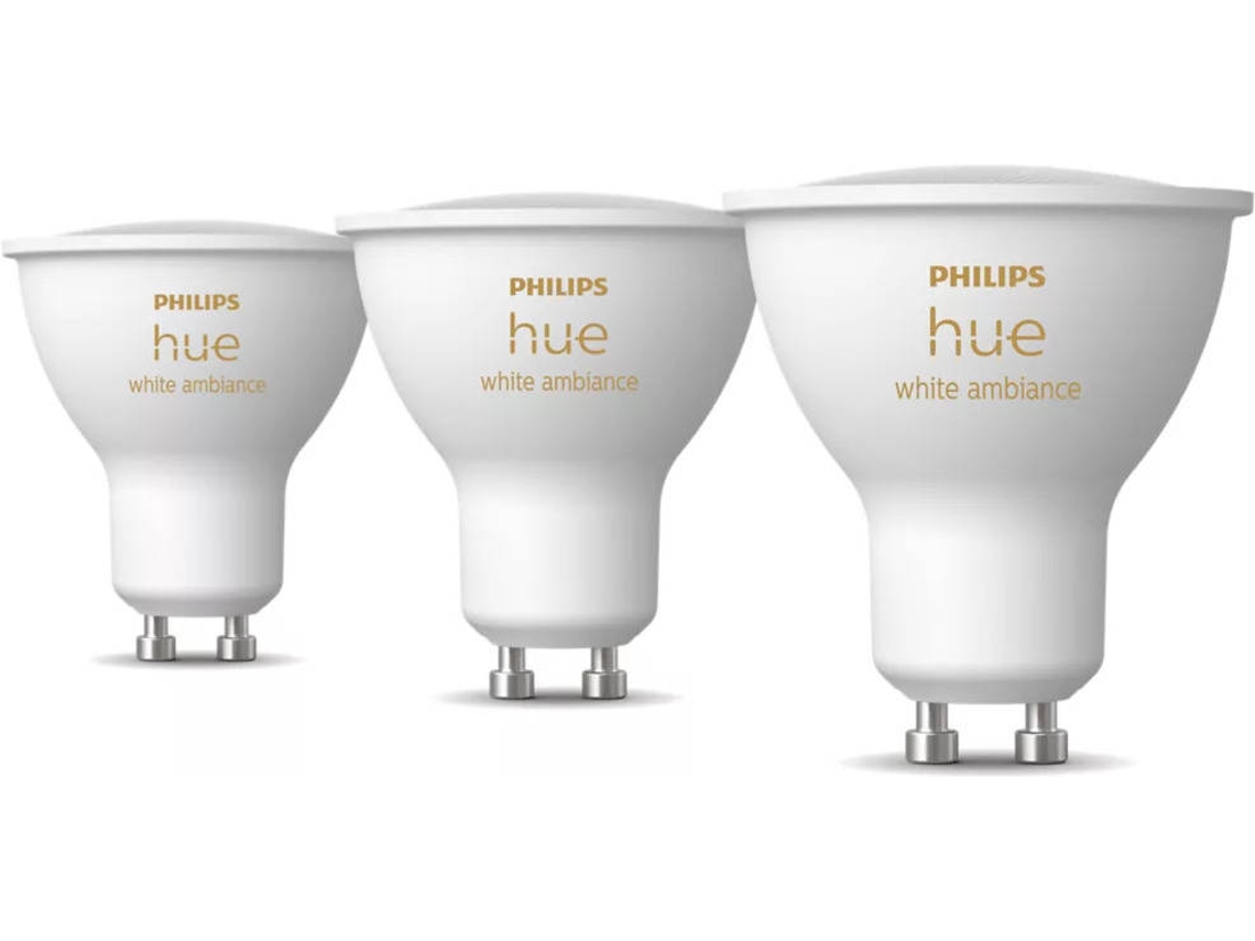 Lâmpada Inteligente PHILIPS Hue WA GU10 (4.3 Wolts - 3 Unidades)