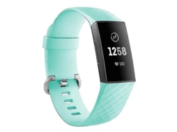 Pulseira De Silicone Compatível Com Fitbit Charge 3 Nostalgia88 (turquesa)