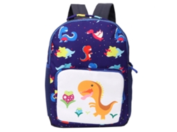 Mochila Infantil Com Design De Dinossauro De Desenhos Animados, Moderna E Bonita, Ideal Para Viagens Escolares (azul Escuro).