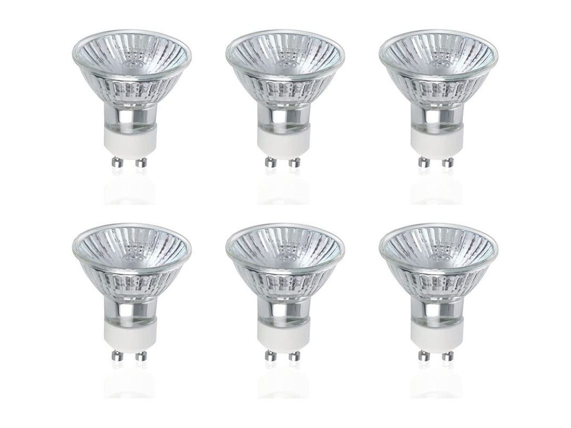 Lâmpadas Halógenas GU10 YURU, pacote de 6, 50w, 220-240v, 700 lumens, ângulo de feixe 40°, branco quente, regulável
