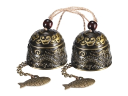 2pcs Campanas De Viento Vintage Dragón, Feng Shui Chino Metálico Para Buena Suerte Interior Exterior