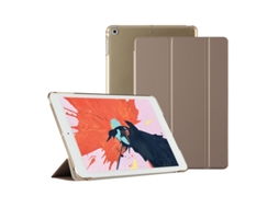 Capa De Couro Compatível Com Ipad 10.2 Air34 Pro11 Para Tablet Apple, Tecnologia Smart Sleep E Revestimento Rígido Na Cor Dourada. Tuotuo