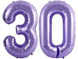Balões Digitais Jumbo De Mylar, Tamanho 30, Roxo, Folha Metálica, 40 Polegadas, Decoração Para Festa De 30 Anos, Suprimentos Para Balões De Festa Com