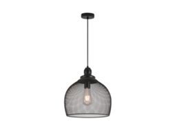 Suspensão Decorativa Em Metal Preto Com Grade E27 Diâmetro 450mm Braytron