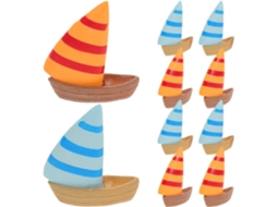 10 Pequenas Decorações de Barcos À Vela em Resina para Micro Paisagens e Jardins em Miniatura. Acabamento Fino para CHABERLU
