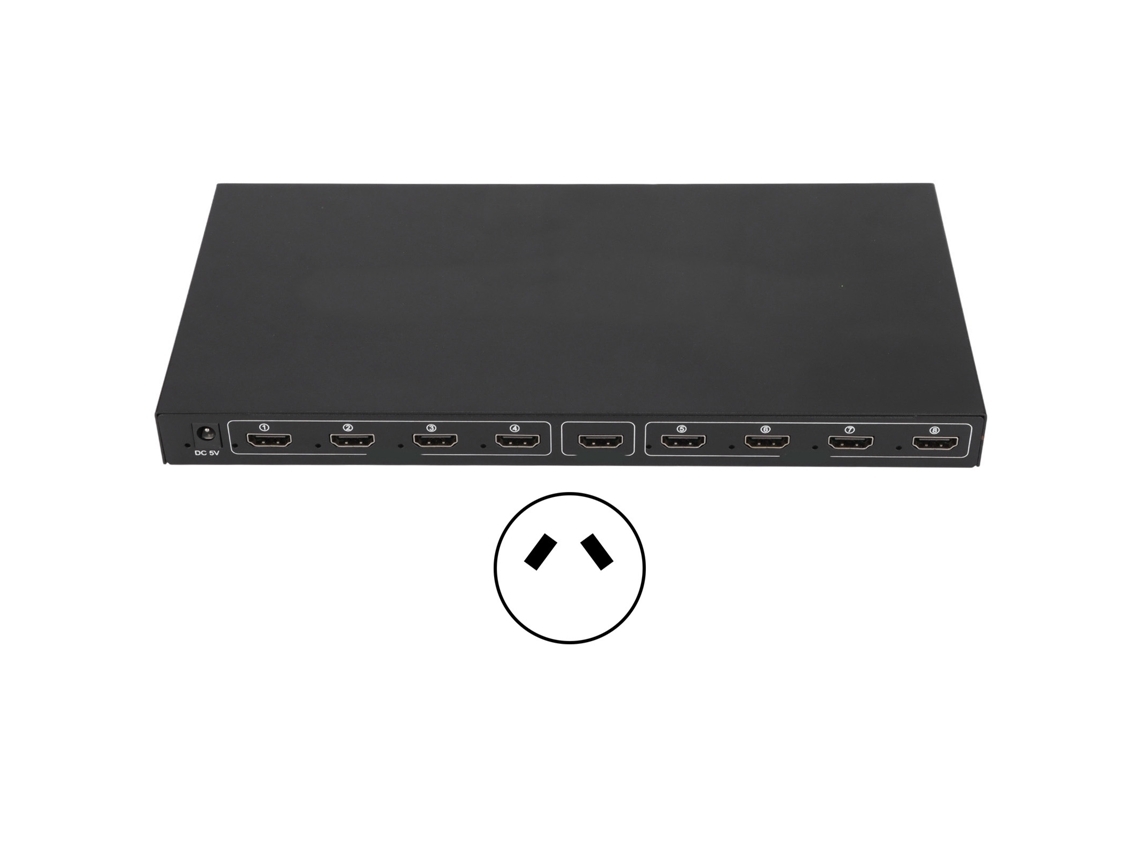 Divisor De Interface Multimídia Hd De 1 Para 8, Compatível Com Plug-and-play 4k, Adequado Para Telas Uhd.