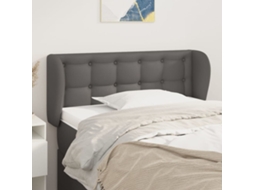 Cabeceira De Cama | Painel De Cama C/ Abas Couro Artificial 83x23x78/88 Cm Cinza