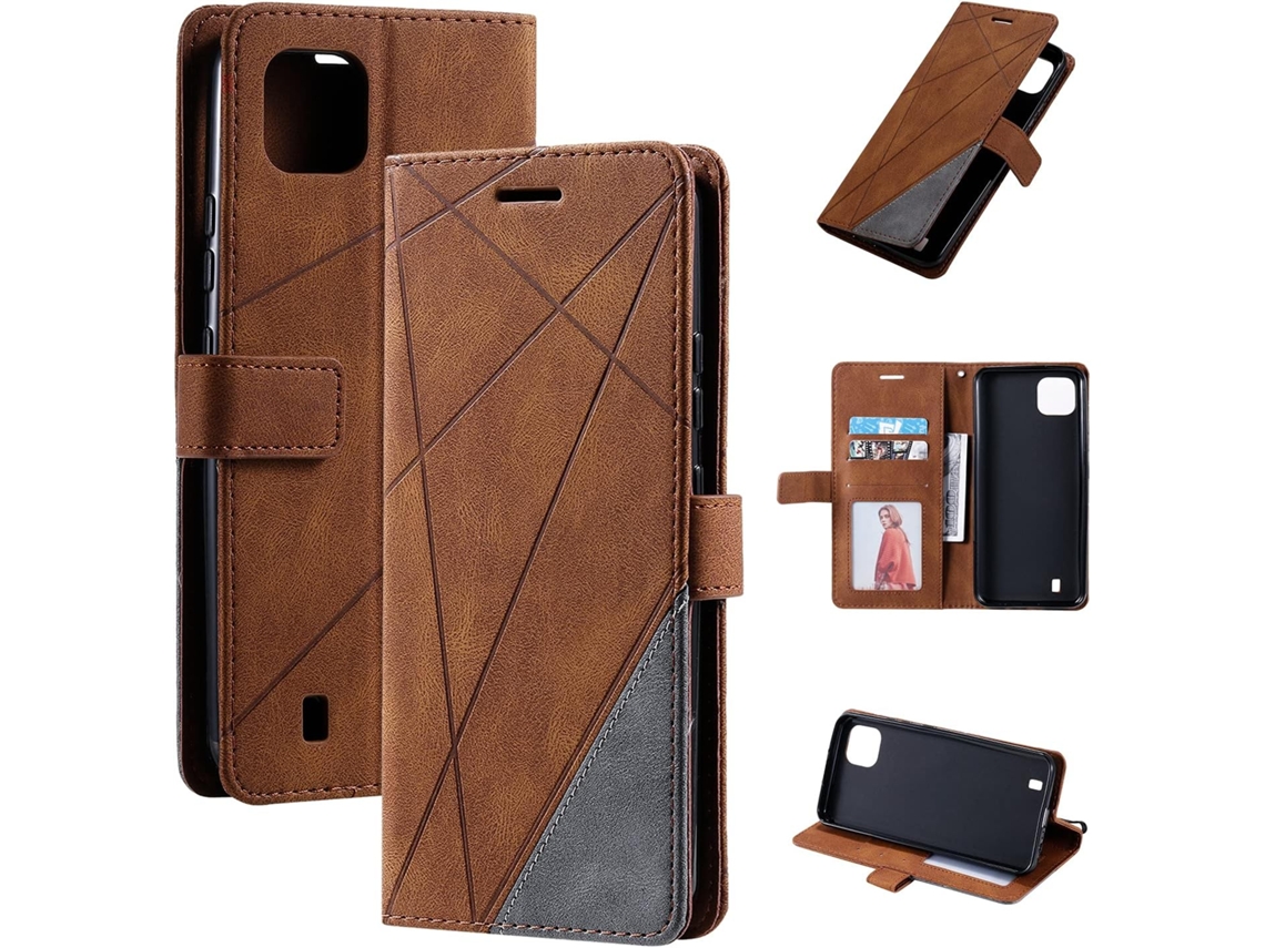 Capa para Oppo Realme C20 2021 HONGWE. Magnética Castanho