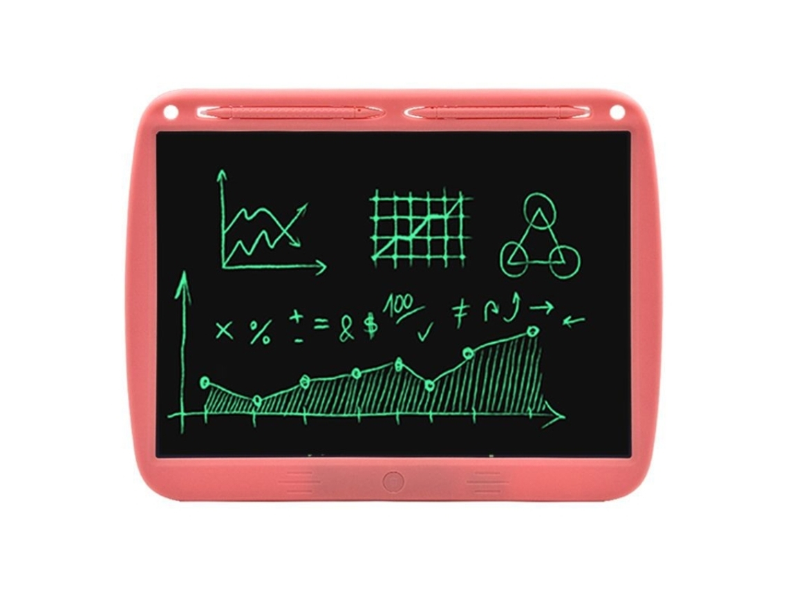 Linha Monocromática 15 Polegadas Recarregável Tablet De Escrita Manual, Caneta Dupla Tablet De Escrita Lcd Kids Drawing Board (rosa)