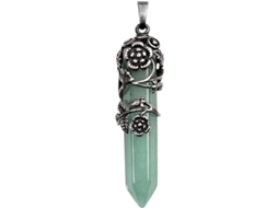 Colar De Cristal Vintage Com Pedra De Onix Preto Reiki Cura De Colar De Pingente Flor