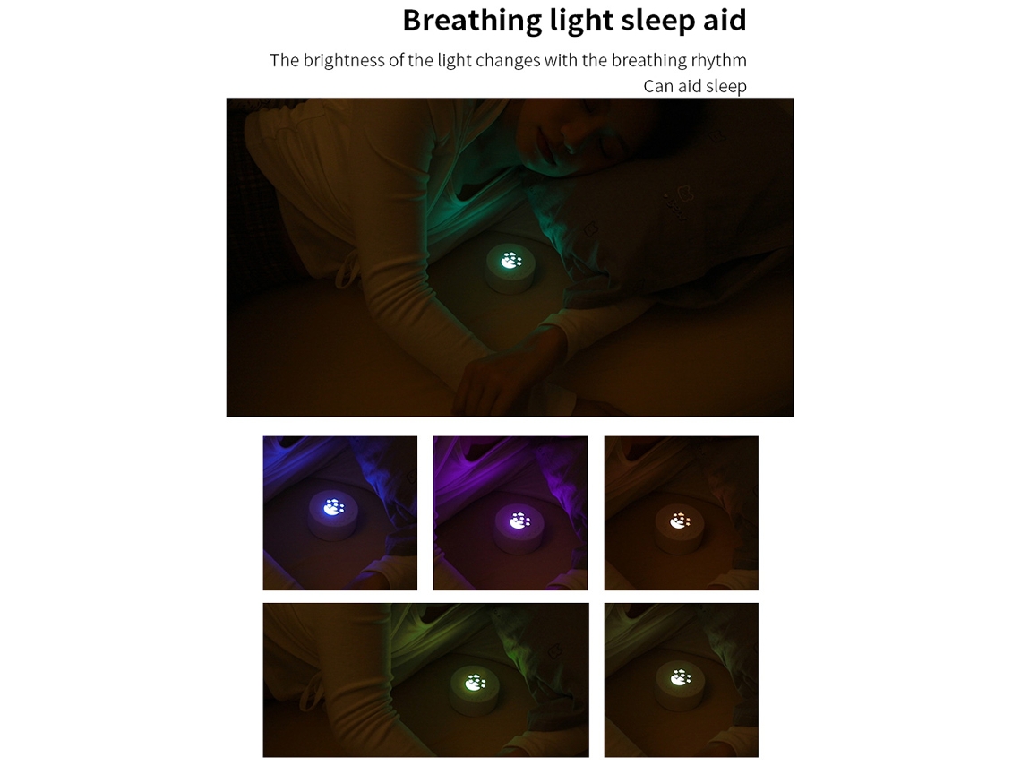 Mali máquina de Sono Portátil Bebê com Ruído Branco 18 Sons Luz Noturna Timer 15/30/60min