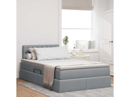 Vidaxl Cama Com Arrumação E Colchão Cinzento-claro 120 X 200 Cm