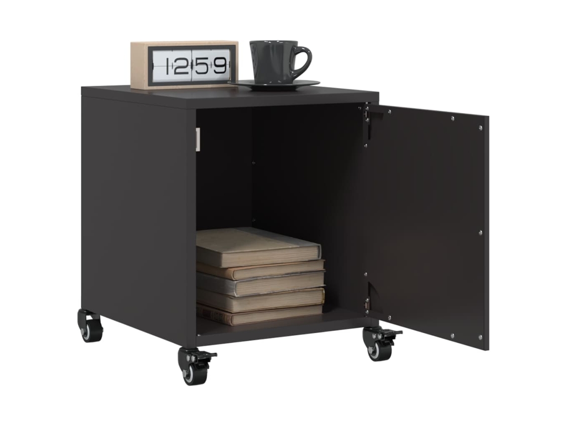 Vidaxl Mesas De Cabeceira 2 Pcs 36x39x43,5 Cm Aço Preto