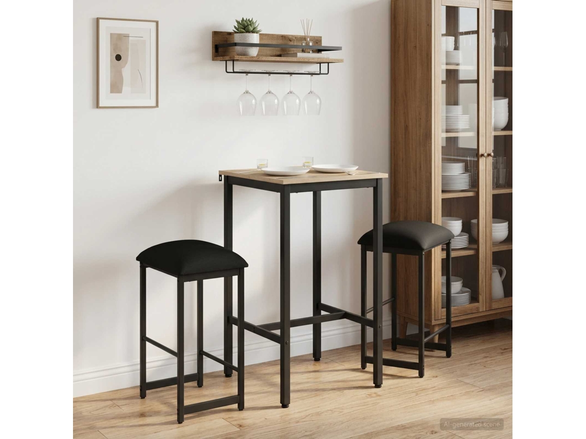 Vidaxl Banco De Bar 2 Unid. Preto 40 X 32 X 74 Cm Derivados De Madeira
