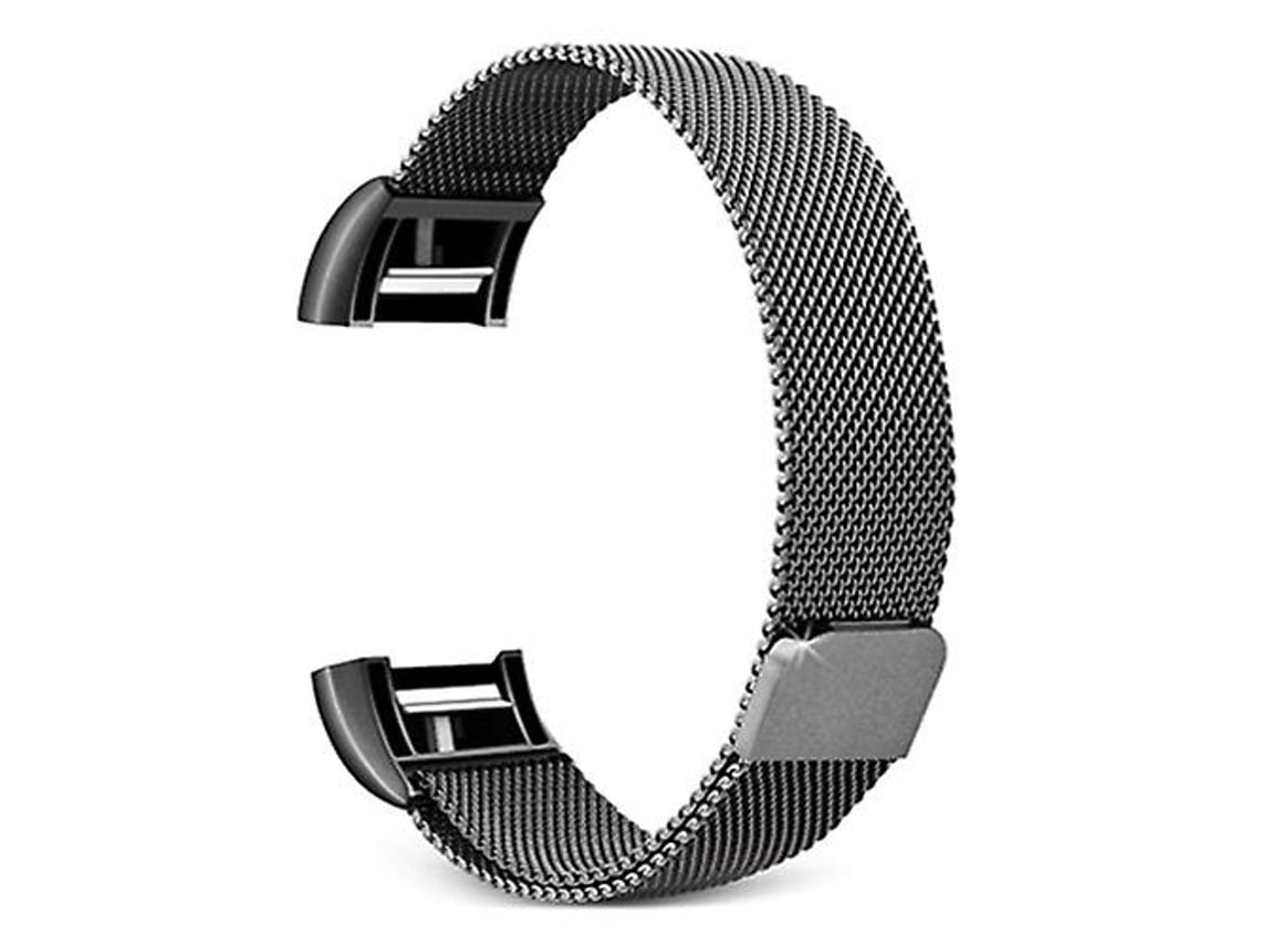Lurelia Pulseira De Aço Inoxidável, Compatível Com Smartwatch Fitbit Charge 2, Preta, Acabamento Moderno