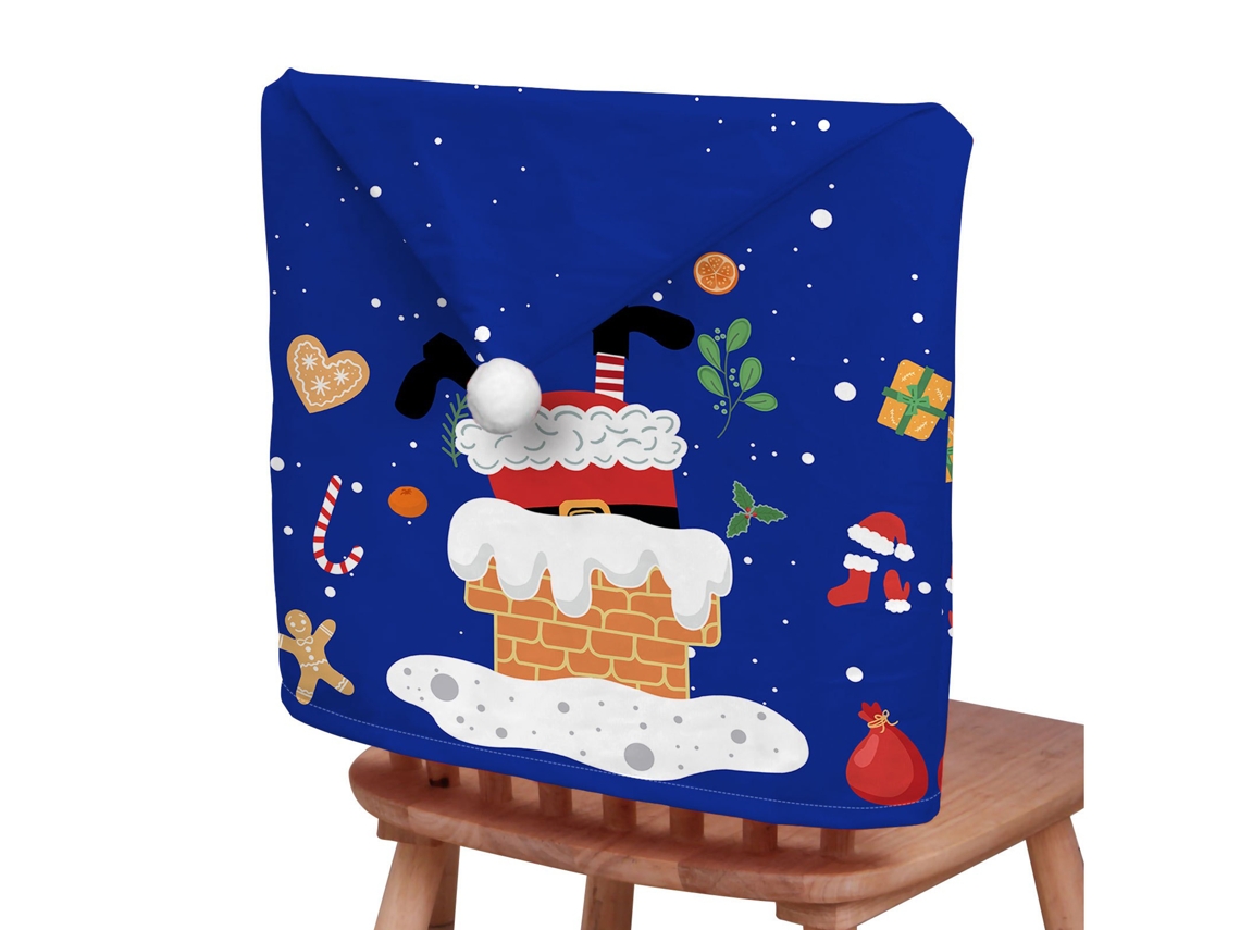 Laxiscreed Conjunto De 4 Capas De Encosto Para Cadeiras Com Tema Natal, Dupla Face